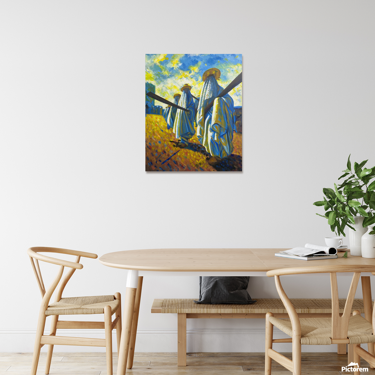 Framed print in a bedroom